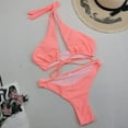 thumbnail image 2 of asdoklhq Swimsuits for Women Plus Size,Solid ColorBikini Chest Pad Swimsuit Beachwear Set, 2 of 5