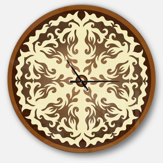 Designart Horloge Murale Moderne 'Orienta Chocolate Mandala'