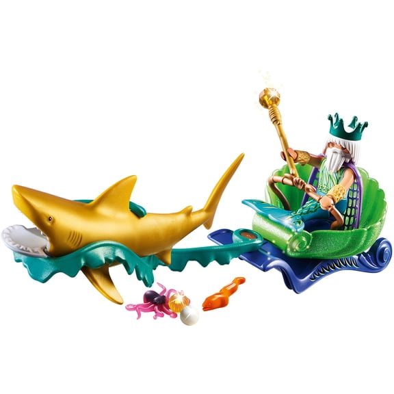 PLAYMOBIL King of the Sea with Shark Carriage Action Figure
