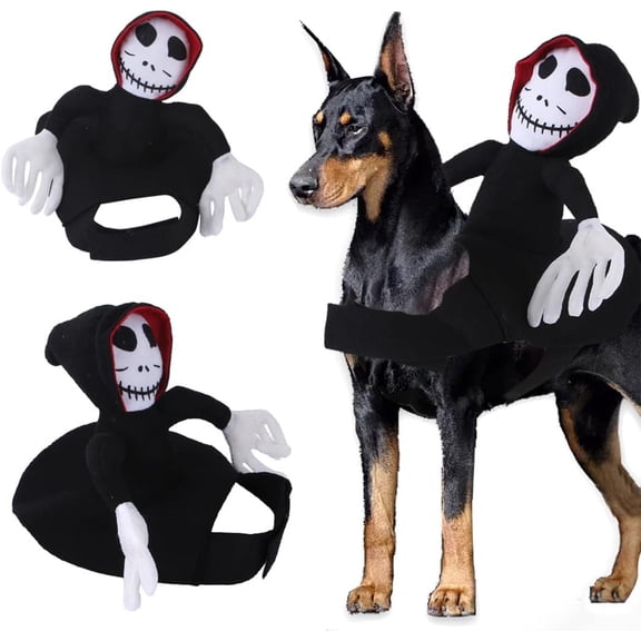 Dog Scary Grimace Costume, Pet Dogs Halloween Rider Style Costume, Dog Cat Cosplay Costume for Halloween Christmas Birthday Party, XL : Pet Supplies