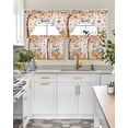 thumbnail image 4 of Fall Maple Leaf Swag Kitchen Curtains Sets for Windows 24 Inch Length, Thanksgiving Orange White Pumpkin Plaid Short Window Curtain Panels Swags Valances and Tiers 3 Piece Set for Cafe/Dining Room, 4 of 5