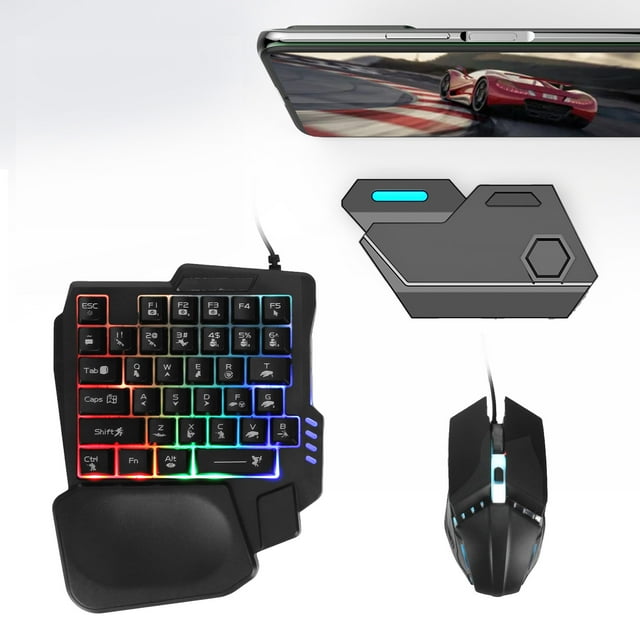 Combo De Convertidor De Ratón Y Teclado, Convertidor De Ratón Y Teclado 4 En 1, Teclado K13, Ratón G4, Reproducción Mientras Se Carga Para Teléfono Móvil