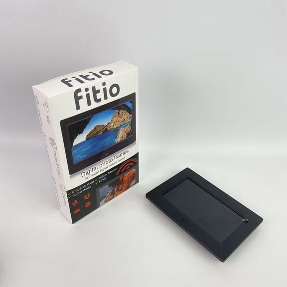 fitio Digital photo frames,10.1” Smart Digital Picture Frame, Send Pics from Phone to Frames, WiFi, 8 GB, Holds 5,000 Pics, HD Touchscreen, Premium Black Wood, Easy Setup, No Fees