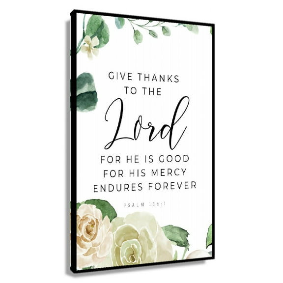 Psalm 136 1 Scripture Wall Art Give Thanks To The Lord Bible Verse Poster Scripture Print Modern Home Decorative Picture Painting for Bedroom