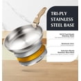thumbnail image 3 of Koch Systeme CS Stainless Steel Frying Pan Set with Removable Wood-Grain Handle, 8 & 10 inch, Dishwasher and Oven Safe, 3 of 7