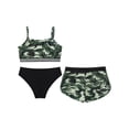 thumbnail image 2 of MSemis Kid Girls 3PCS Printed Tankini Set Swimsuit Swimwear Sleeveless Bathing Suits,Size 8-14 Camouflage Green&Black 10, 2 of 5