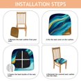 thumbnail image 4 of Teal Gold Marble Seat Covers for Dining Room Chairs Set Of 4,Stretch Printed Washable Chair Seat Cover with Elastic Ties and Button,Removable Waterproof Couch Cushion Covers, 4 of 6