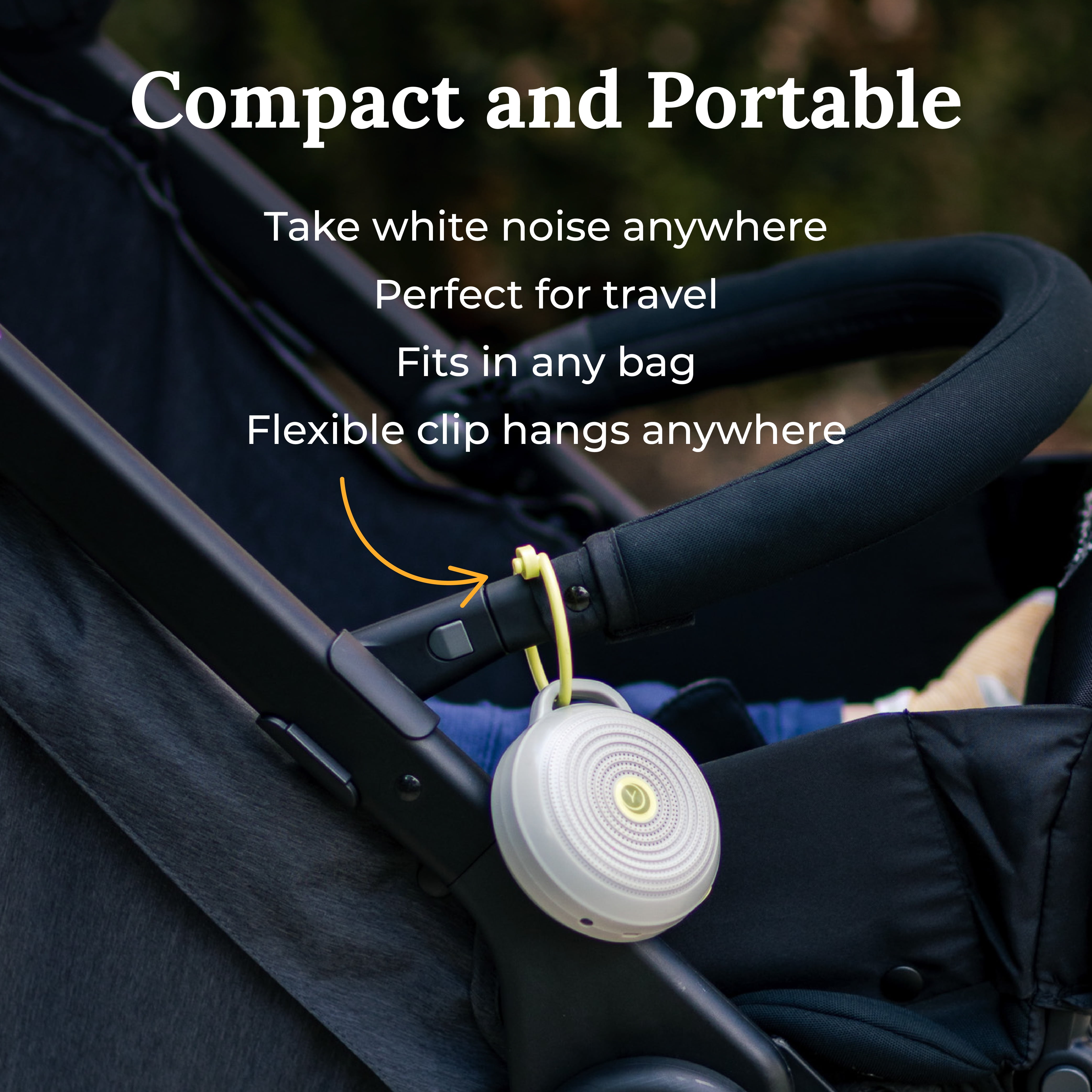 Yogasleep Hushh® Portable White Noise Sound Sleep Sound Machine and Night Light for Babies, Gray