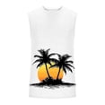 thumbnail image 4 of BRGZLK Mens Sleeveless Tank Tops Summer 2026 Daily Vintage Hawaiian Palm Tree Summer Round Neck Loose Fit Sleeveless Pullover Tank Top for Outdoor White S, 4 of 5