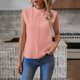 thumbnail image 4 of mfyjkho Tops Elegantes Para Mujer, Camiseta Sin Mangas Con Cuello Redondo Y Manga Corta De Color Liso Para Mujer Tops Para Hacer Ejercicio Para Mujer S, 4 of 6