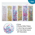 thumbnail image 2 of Uxcell PET 9 gramos Colores Círculo Brillos Gruesos Accesorios de Resina Epóxica Manualidades Lentejuelas Decoración, 2 of 5