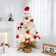 thumbnail image 6 of Mini Christmas Tree,White Flocked Lighted Desktop Small Christmas Tree Ornament,Christmas Decoration With Pendants Perfect For Tabletop Display, Living Room Accent,Holiday Party Décor, 6 of 7
