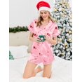 thumbnail image 2 of Ekouaer Womens Silky Satin Pajamas Short Sleeve Sleepwear Soft Button Down Loungewear 2 Piece PJS Shorts Set, 2 of 6