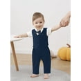 thumbnail image 3 of CARETOO Baby Boy Clothes Toddler Boy Outfits 4PC Gentleman Dress Romper Vest Pants Bow Tie Suit Set, 3 of 5