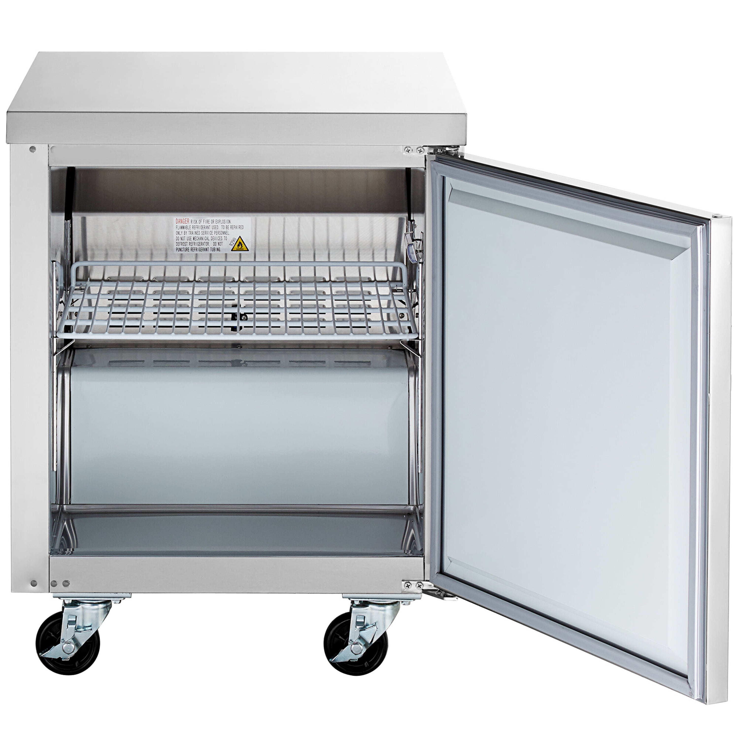 29 in. Worktop/Undercounter Freezer 7 Cu.Ft. Commercial Freezer in Stainless Steel, NSF Certified