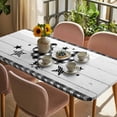 thumbnail image 3 of Chicken Hen Table Cloths for 5 Foot Rectangle Tables, Rooster Animals Farmhouse Plaid Country White Wooden Patio Waterproof Elastic Fitted Tablecloths, Washable Rectangular Table Cover for Camping, 3 of 8
