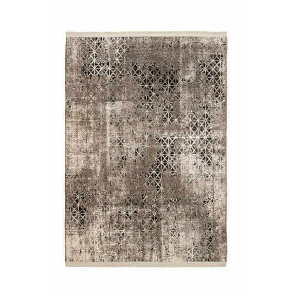 Bistrica Mink Geometric Polyester Area Rugs for Living Room Washable Rugs Boho Area Rug Soft Neutral Geometric Bohemian Carpet Distressed Indoor Rug for Bedroom Dining Room Foldable Nonslip Rug