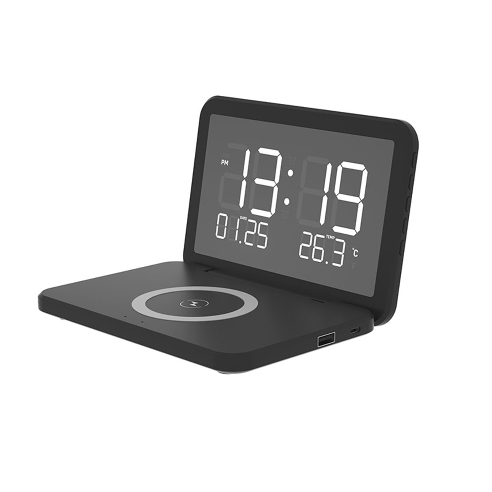 Digital Alarm Clock,Mirror Surface LED Electronic Clocks,with USB