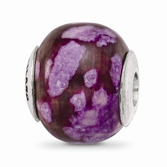 925 Sterling Silver Reflections Purple Magnesite Stone Bead; for Adults and Teens; for Women and Men