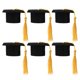 thumbnail image 1 of 6 piezas Mini forma de tapa de doctorado Tapa de botella de vino Borla adorable Tapa de botella de vino Ornamento de fiesta de graduación Decoración de botella de cerveza (Borla amarilla), 1 of 7