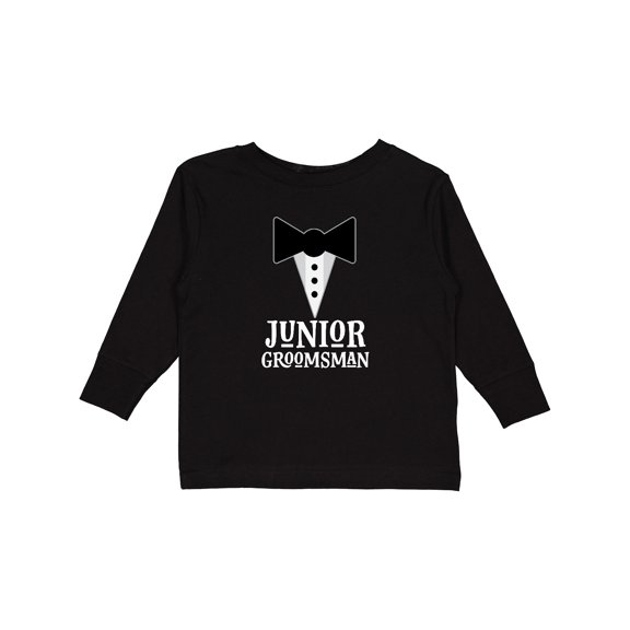 Inktastic Junior Groomsman Boys Wedding Party Mock Tux Boys Long Sleeve Toddler T-Shirt