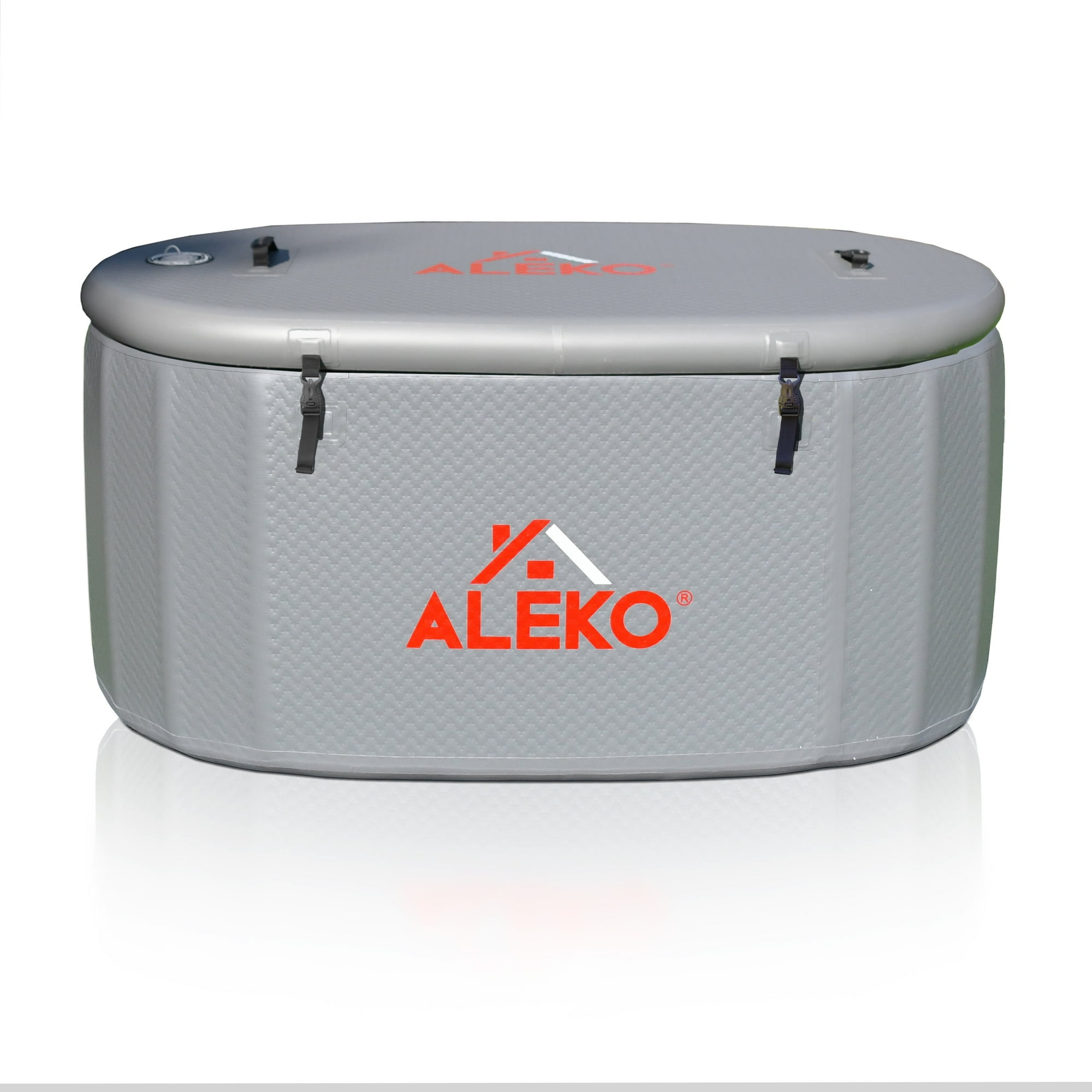 ALEKO Gray Double Mesh, Drop-Stitch PVC Fabric Cold Bathtub, 59.1 x 31.5 in, 182 Gal, 1 Piece