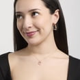 thumbnail image 3 of Minnie Mouse Hoop Earrings for Women Official License, Sterling Silver Minnie Earrings with 18k Pink Gold Flash-Plated Bow, 3 of 6