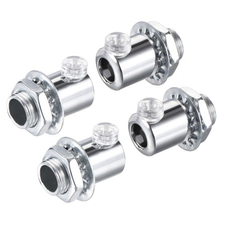 Uxcell Metal Cable Glands Cord Grips Screw Lock for Wiring Ceiling Lamp Chrome 4 Pack