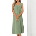 thumbnail image 6 of Admvng Women's Nightgown Sleeveless Square Neck Pajama Ruffled Straps Casual Sleep Dress, 6 of 9