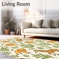 thumbnail image 2 of ODIKA 4'x6' Machine Washable Non-Slip Area Rug, Wildlife Wonders Storybook Safari Animal Parade with Tropical Accents High Traffic Rug with Pad, Beige, 684044, 2 of 8