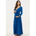 thumbnail image 3 of Maternity and Nursing Maxi Faux Wrap Dress with Adjustable Belt, 3 of 4