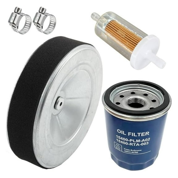 GX630 GX660 GX690 Tune Up Kit - Oil Filter, Air Filter, Fuel Filter & Clamps - 15400-PLM-A02, 17210-Z6L-010 - Honda GX Engine Maintenance