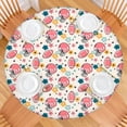 thumbnail image 2 of Colorful Football Helmets and Flowers Pattern Round Fitted Tablecloth with Elastic Edge,Dining Table Cover Waterproof,Outdoor Round Tablecloth for Camping,Dining,Indoor and Outdoor, 2 of 7