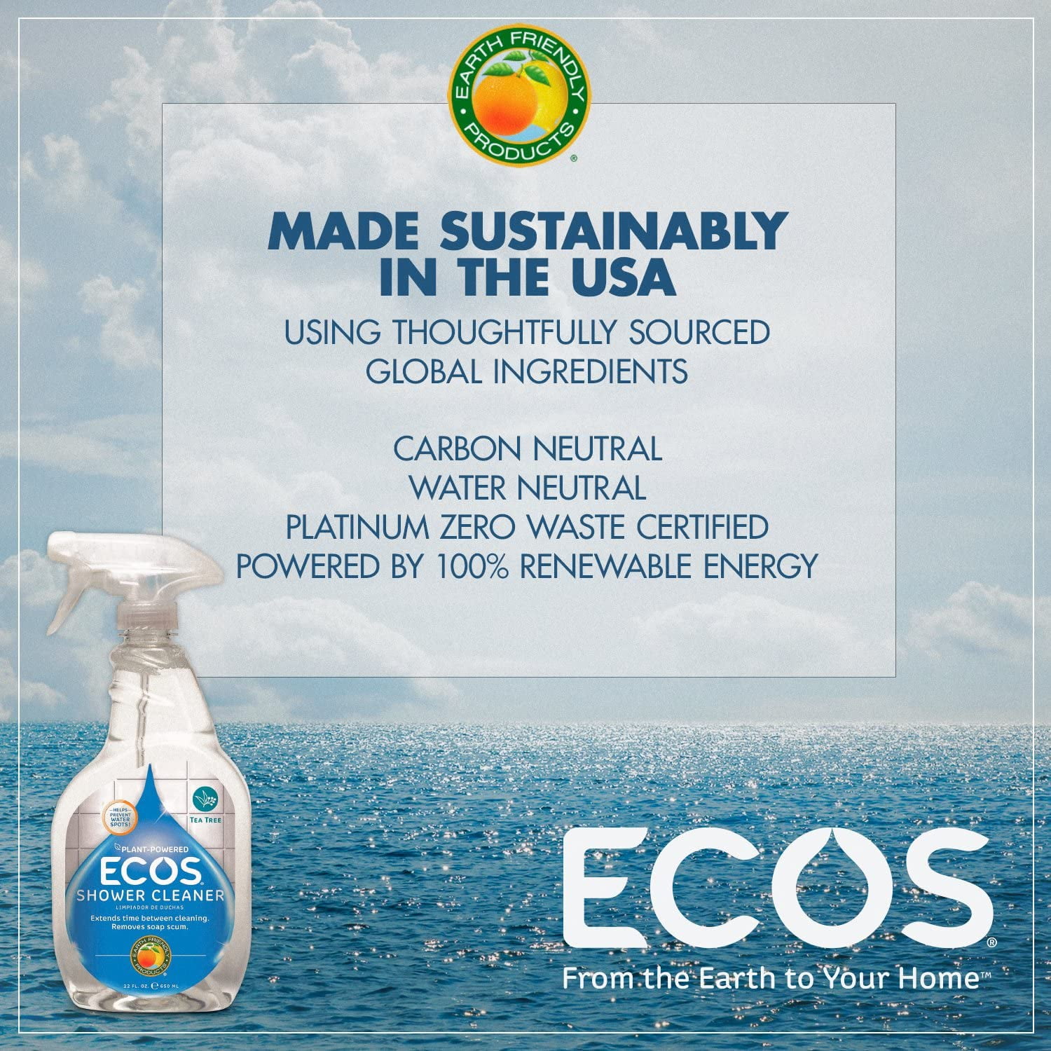 ECOS Non Toxic Bathroom Cleaner Tea Tree Oil/Non Toxic Hand  Soap/Biodegradeable Washable Cleaning Sponge/FREE Save The Planet Sticker