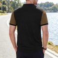 thumbnail image 5 of Akiihool Men's Short Sleeve T-Shirts Men's Fashion Hip Hop Color Block Stripe T Shirt Brown,M, 5 of 7