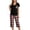 *Black 01, variant on Binmer Women's V Neck Short Sleeve T-Shirt with Plaid Capri Pants Pajama Set,Casual Soft Loungewear Sleepwear Set ,L