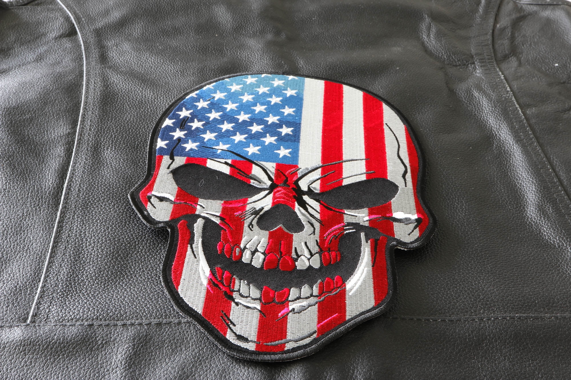 American Flag Skull Patch