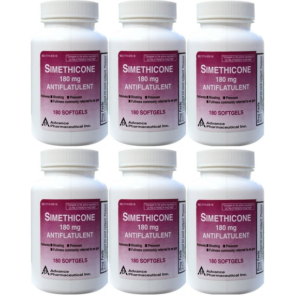 Simethicone 180 mg Gas Relief AntiGas 1080 Softgels Generic for