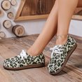 thumbnail image 2 of YOUYEDIAN Loafers for Women Versatile Slip On Round Toe Casual Non Slip Lace-up Flats Fashion Leopard Print Comfy Walking Shoes, 2 of 5