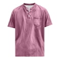 thumbnail image 6 of Jerdar Men's Henley Shirt 100% Cotton Acid Wash Tee Short Sleeve Solid Retro Vintage Style Washed Henley Casual T-Shirt, 6 of 6