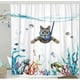 thumbnail image 1 of Cortina de ducha Undersea Chronicles, diseño resistente al agua y a la decoloración que ofrece protección duradera y de secado rápido para su baño con su vibrante temática de gatos, 1 of 5
