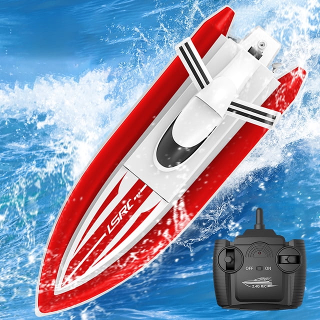 Distancia de control de barco RC 2.4G 80 m Velocidad máxima 20 km / h para niños (batería roja 1)