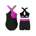 thumbnail image 2 of TSSOE Gymnastics Leotard for Girls Sports Bra Top with Shorts Ballet Dance Biketard Tumbling Unitard Activewear Hot Pink 6, 2 of 3