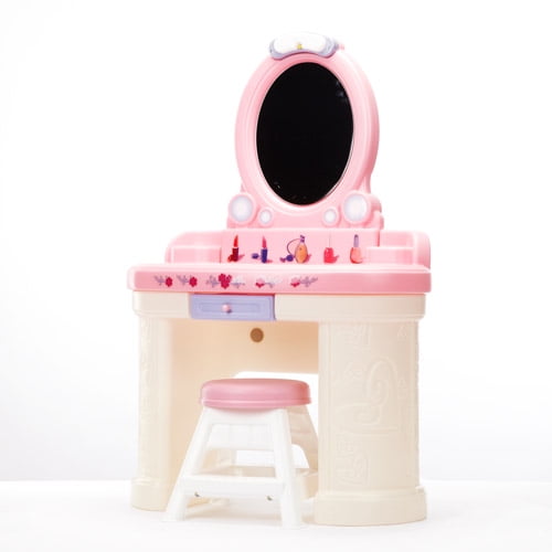 Step2 Fantasy Vanity With Shatterproof Plastic Mirror And Sy Step2 Fantasy Vanity With Shatterproof Plastic Mirror And Sy Matching Stool Com