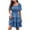 Blue, variant on Lolmot Dresses for Women, Womens Popular Floral Summer Short Sleeved Layered Pleated Bohemian Dress