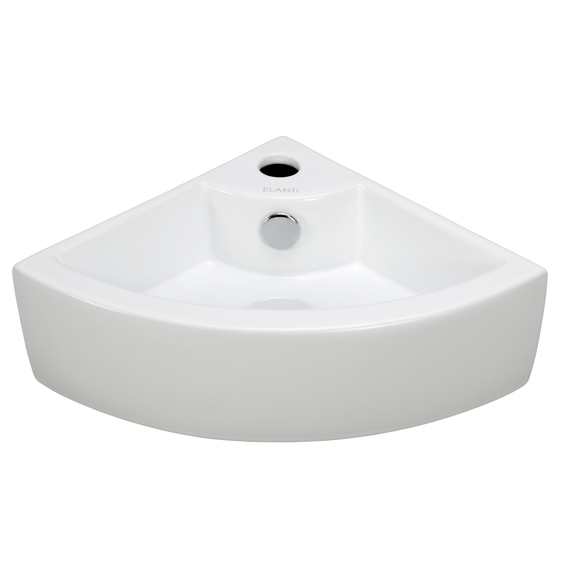 Elanti Porcelain Ceramic 18 Corner Bathroom Sink With Overflow Walmart Com Walmart Com