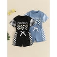 thumbnail image 4 of Aojekbee Baby Boys Summer Outfits Letter Embroidery Short Sleeves T-Shirt and Elastic Shorts Set for 2 Piece Clothes Set, 4 of 10