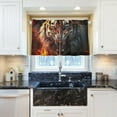 thumbnail image 5 of Flame Tiger Half Window Tier Curtains 24 Inch Blackout Thermal Insulating Kitchen Linen Tier Curtains for Kitchen, Bathroom, Cafe Home Decor, 5 of 7