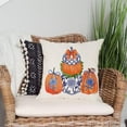 thumbnail image 6 of Fall Blue and White Chinoiserie Throw Pillow Covers 18x18 Inch Ginger Jar Blue and Orange Pumpkin Outdoor Grand Millenial Autumn Decorations Decorative Pillow Cases Set of 4 for Couch Decor, 6 of 6
