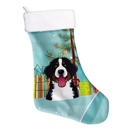 Caroline s Treasures Bernese Mountain Dog Multi-color Christmas Stocking with Soft Suede Fabric 18